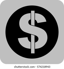 Vector Illustration of Dollar Round Icon in black
