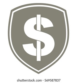 Vektorgrafik des Dollarbildzeichens auf Grau
