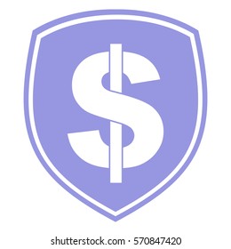
Vector Illustration of Dollar Shield Icon in Light Blue
