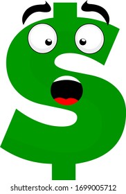 Vektorgrafik eines Dollar-Zeichenkartoons