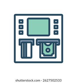 Una Ilustración vectorial de un signo de dólar ($) dentro de un círculo segmentado. El círculo se divide en segmentos alternados de color verde claro y gris.  Esta Imagen representa finanzas, divisas, inversiones