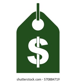 Vector Illustration of Dollar Tag Icon in Green
