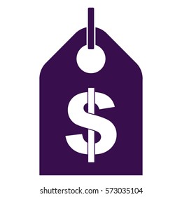 Vector Illustration of Dollar Tag Icon in Violet
