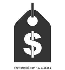 Vector Illustration of Dollar Tag icon in gray