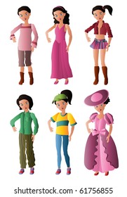 Vector illustration, dolls clothing, cartoon concept, white background.