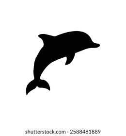 Vector illustration of dolphin animal silhouette