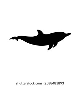 Vector illustration of dolphin animal silhouette