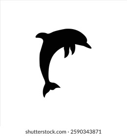 Vector illustration of dolphin animal silhouette