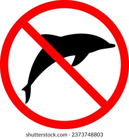 vector illustration of a dolphin ban on a transparent background