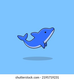 Vector illustration of dolphin cartoon 