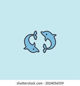 Vector illustration of dolphin icon