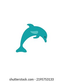 Vector illustration of a dolphin jumping on a white background