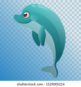 Vector illustration of a dolphin on a transparent background.
