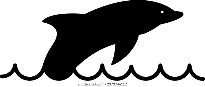 vector illustration of a dolphin on a transparent background