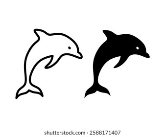 vector illustration of dolphin on white background