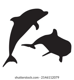 Vector illustration of dolphin silhouette