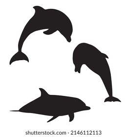 Vector illustration of dolphin silhouette