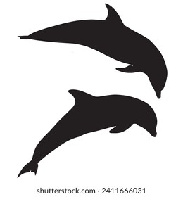 Vector Illustration of Dolphin Silhouette