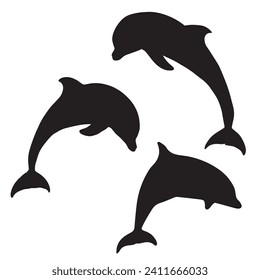 Vector Illustration of Dolphin Silhouette