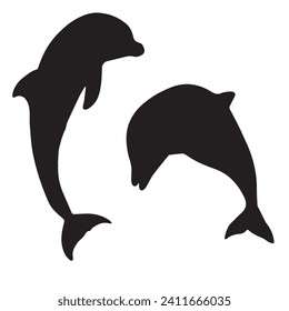 Vector Illustration of Dolphin Silhouette