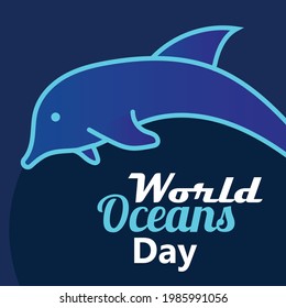 Vector Illustration of the dolphin for the World oceans day