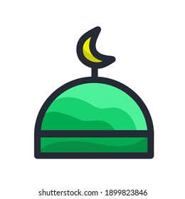vector illustration of the dome of the mosque, illustrations for Islam, Muslim, Ramadan, Eid.  minimalist flat design