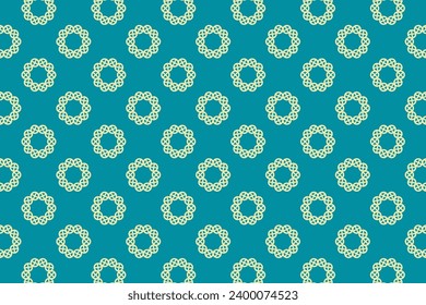 Vector illustration of a dominant blue floral motif pattern for wallpaper.