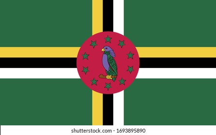 ilustración vectorial de la bandera de Dominica