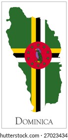 Vector illustration of Dominica flag map. Used transparency.