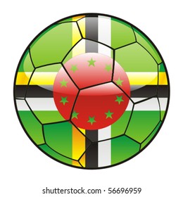vector illustration of Dominica flag on soccer ball