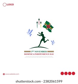 Vector illustration of Dominica Independence Day social media feed template