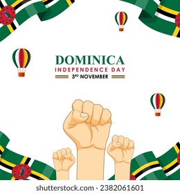 Vector illustration of Dominica Independence Day social media feed template