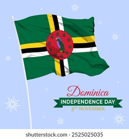 Vector illustration of Dominica Independence Day social media template