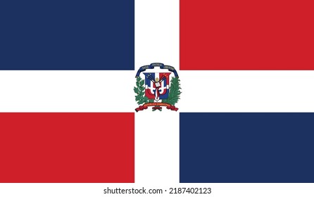 vector illustration of Dominican Republic flag.