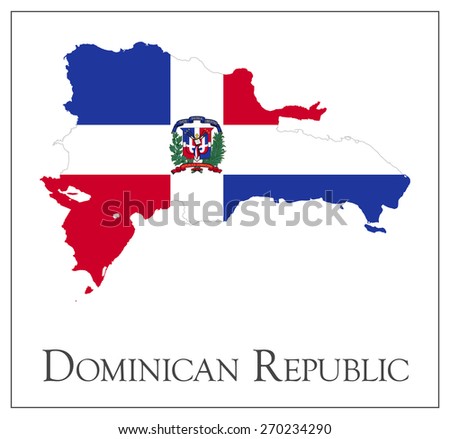 Vector illustration of Dominican Republic flag map. Used transparency.