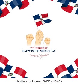 Vector illustration of Dominican Republic Independence Day social media feed template
