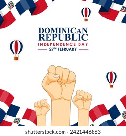 Vector illustration of Dominican Republic Independence Day social media feed template