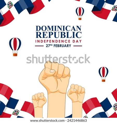 Vector illustration of Dominican Republic Independence Day social media feed template