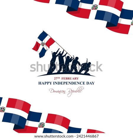 Vector illustration of Dominican Republic Independence Day social media feed template
