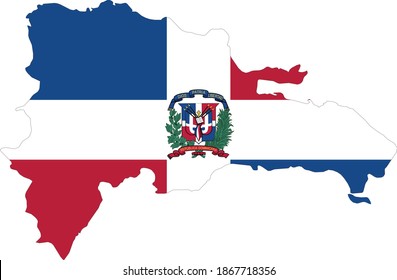 vector illustration of Dominican Republic map and flag