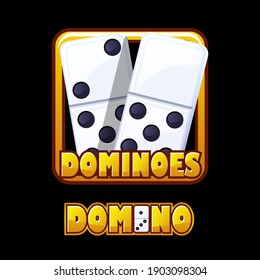 Vector illustration of a domino logo in a frame.