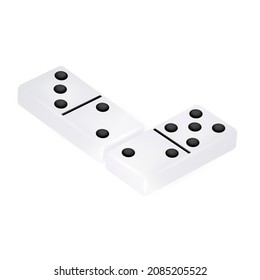 Vector illustration of dominoes game isolated on white background. Board game concept