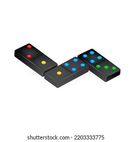 Vector illustration of dominoes game isolated on white background. Board game concept