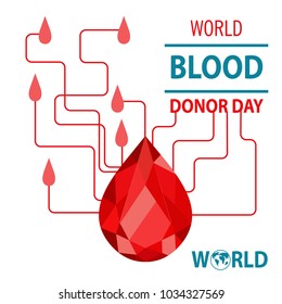 Vector illustration of Donate blood concept for World blood donor day-June 14. World Hemophilia Day.