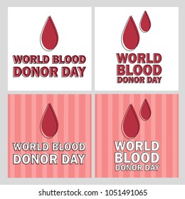 Vector illustration of Donate blood concept with red drop -World blood donor day