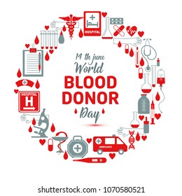 Vector illustration of Donate blood concept for World blood donor day-June 14.