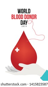Vector illustration of Donate blood concept for World blood donor day-June 14. - Vector
