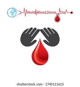 vector illustration of donate blood concept, world blood donor day