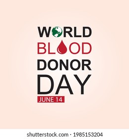 Ilustración vectorial del concepto de donación de sangre para el Día Mundial de los Donantes de Sangre - 14 de junio