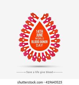Vector illustration of Donate blood concept for World blood donor day-June 14.